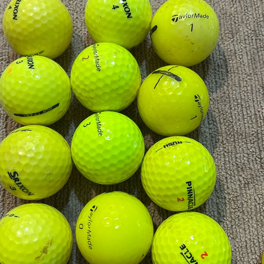 Golf Balls HALF DOZEN mixed brands including Titleist, MaxFli and Pinnicle